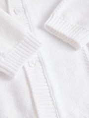 White Baby Knitted 100% Cotton Cardigan - Image 11 of 11