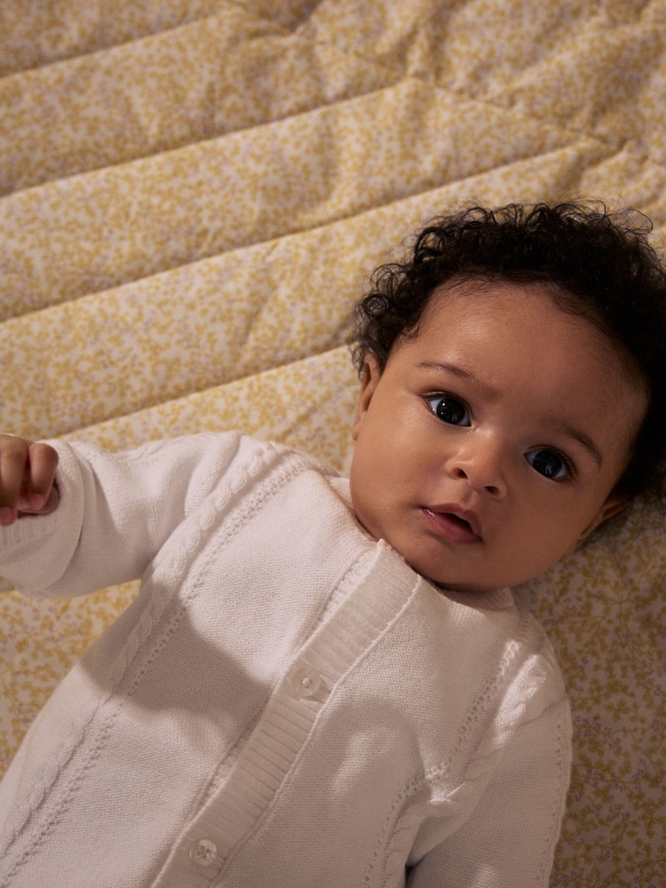 Wit - Baby Knitted 100% Cotton Cardigan - Image 4 of 11