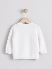 White Baby Knitted 100% Cotton Cardigan - Image 7 of 11
