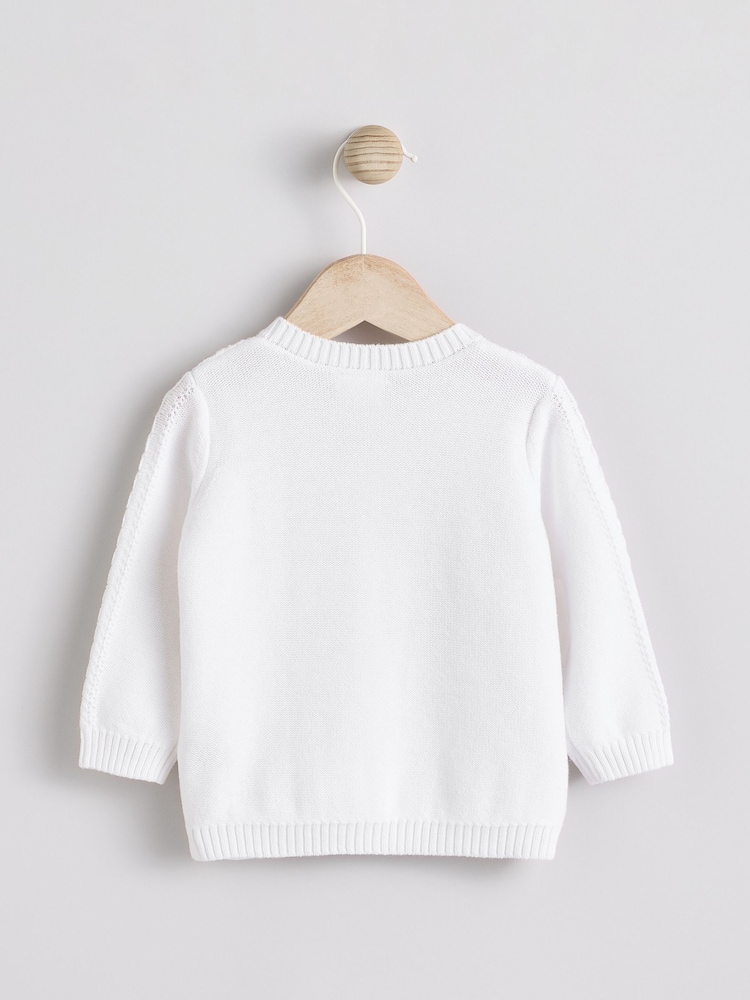 Wit - Baby Knitted 100% Cotton Cardigan - Image 7 of 11