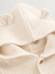 Ecru Neppy Knitted Hooded Baby Cardigan - Image 7 of 9