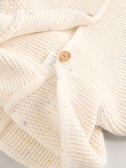 Ecru Neppy Knitted Hooded Baby Cardigan - Image 9 of 9