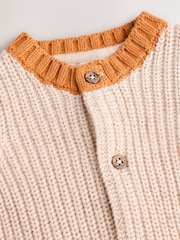 Milk Club Neutral Chunky Knitted Embroidered Baby Cardigan - Image 3 of 5
