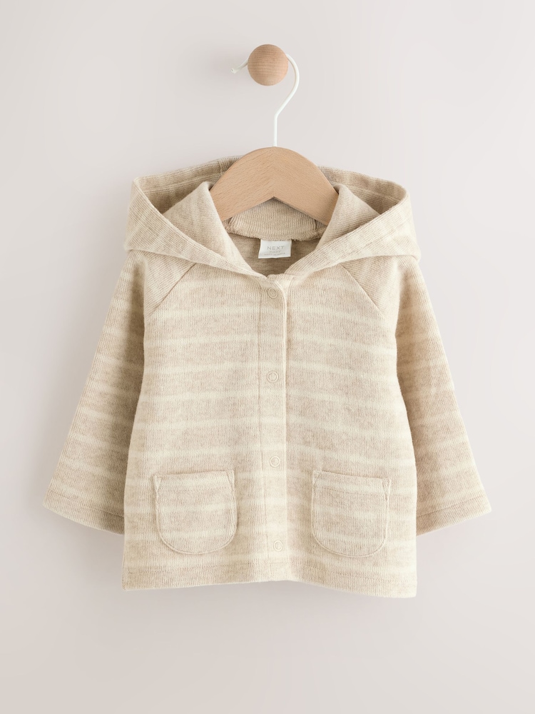 Neutral, gestreift, Schriftzug - Babyjacke - Bild 1 von 9 Neutral, gestreift, Schriftzug - Babyjacke - Bild 1 von 9