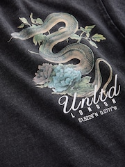 Charcoal Grey Snake Washed Graphic T-Shirt (3-16yrs) - Image 3 of 4