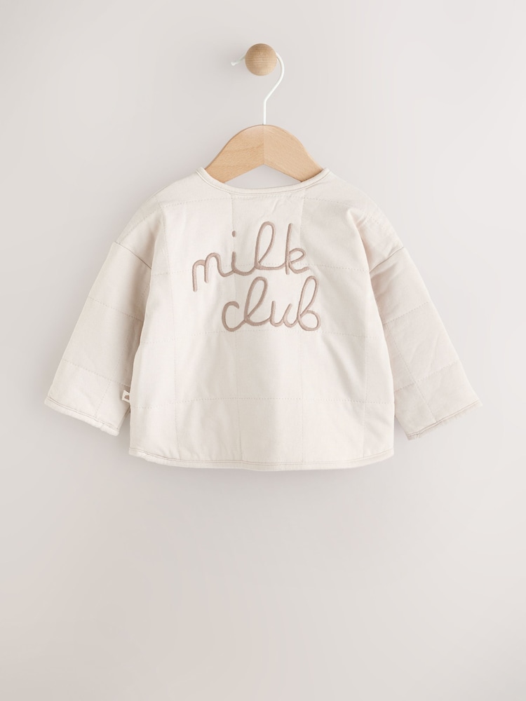 Ecru Quilted Milk Club Baby Jacket - Image 1 of 6