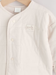 Ecru Quilted Milk Club Baby Jacket - Image 3 of 6