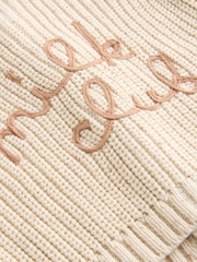 Neutral Chunky Knitted Embroidered Baby Cardigan - Image 5 of 6