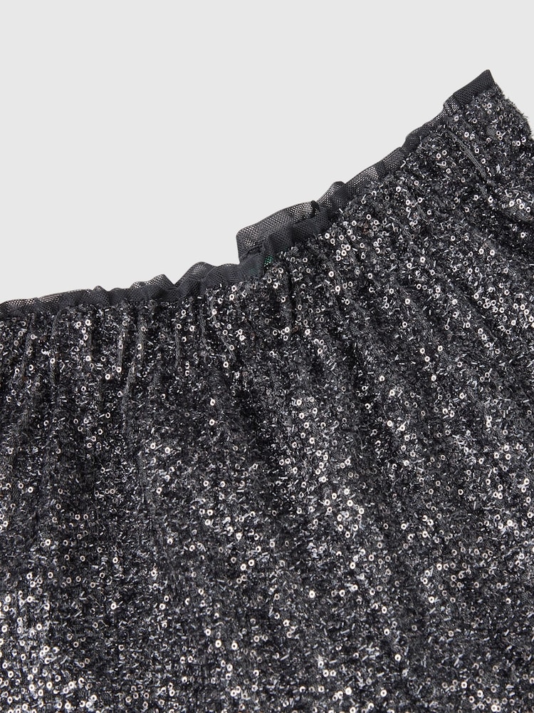 Benetton Girls 100% Cotton Sequin High Waist Shorts - Image 3 of 3 Benetton Girls 100% Cotton Sequin High Waist Shorts - Image 3 of 3