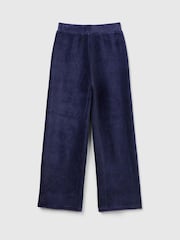 Benetton Blue Palazzo 100% Cotton Trousers - Image 1 of 3