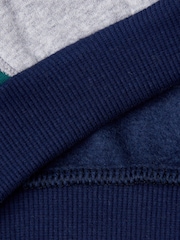 Benetton Grey Crewneck Brushed 100% Cotton Fleece Sweatshirt Ribbed Neck Cuffs - Image 3 of 3