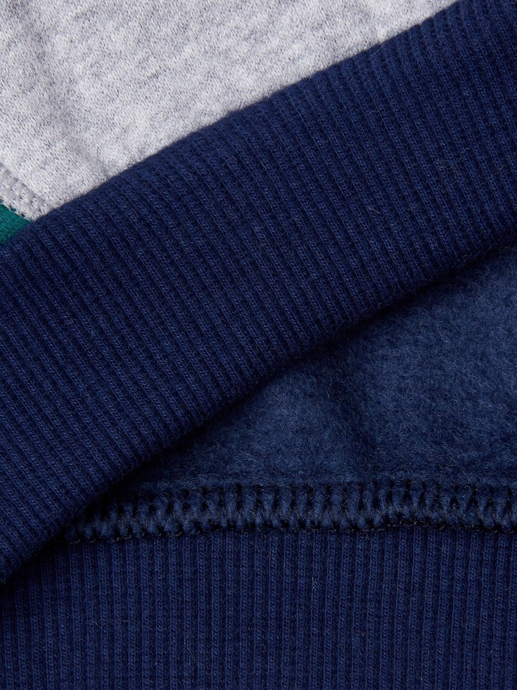 Benetton Grey Crewneck Brushed 100% Cotton Fleece Sweatshirt Ribbed Neck Cuffs - Image 3 of 3 Benetton Grey Crewneck Brushed 100% Cotton Fleece Sweatshirt Ribbed Neck Cuffs - Image 3 of 3