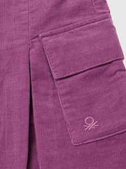 Benetton lila Cord-Minirock mit vorderen Falten und Seitentaschen - Bild 3 von 3