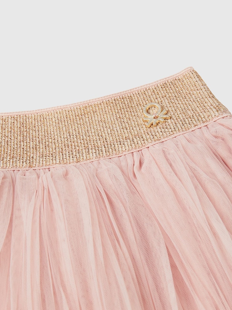 Benetton Tulle Double Frill Pink Skirt - Image 3 of 3 Benetton Tulle Double Frill Pink Skirt - Image 3 of 3
