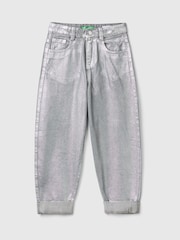 Benetton Silber beschichtete Denim-Jeans - Bild 1 von 3