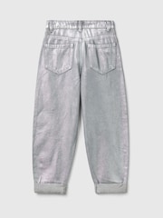 Benetton Silber beschichtete Denim-Jeans - Bild 2 von 3
