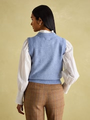 Joules Holly Light Blue Regular Fit Knitted Vest - Image 2 of 7