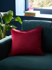 Red 43 x 43cm Matte Velvet Cushion - Image 1 of 5