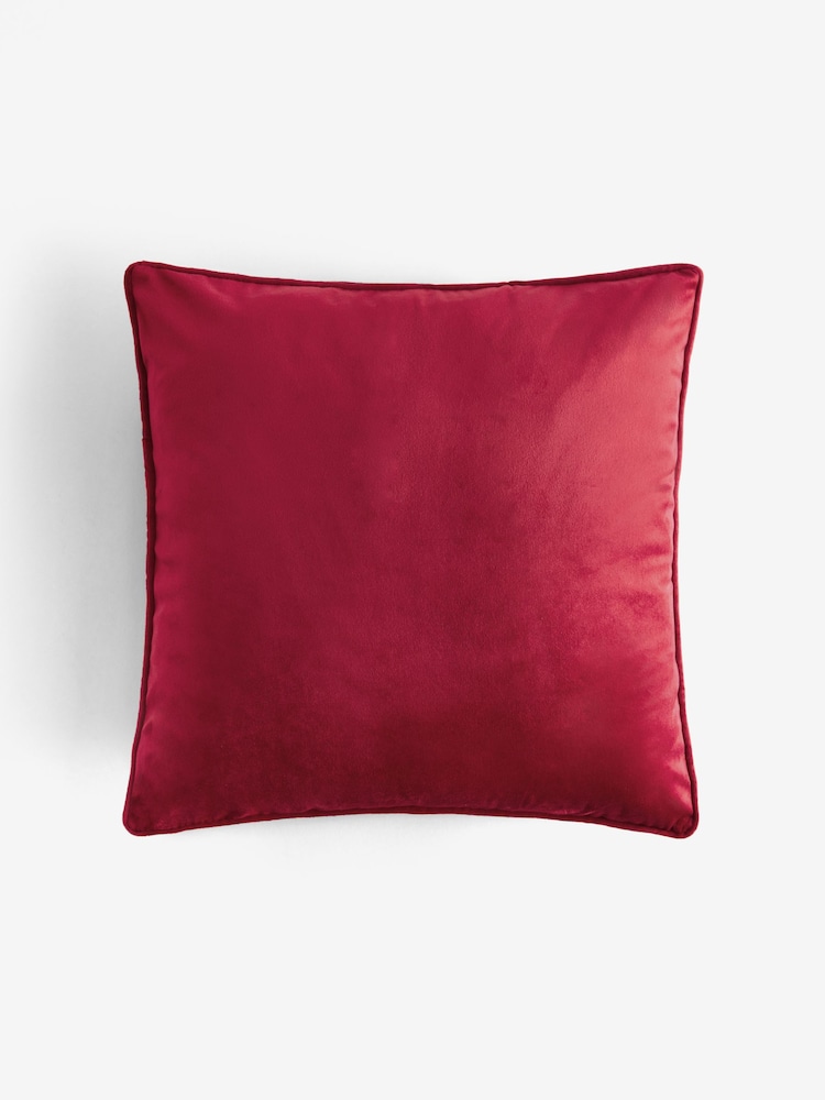 Red 43 x 43cm Matte Velvet Cushion - Image 3 of 5