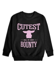 Rags & Rascals Black Star Wars Mandalorian & Grogu Cutest Sweatshirt - Image 1 of 3