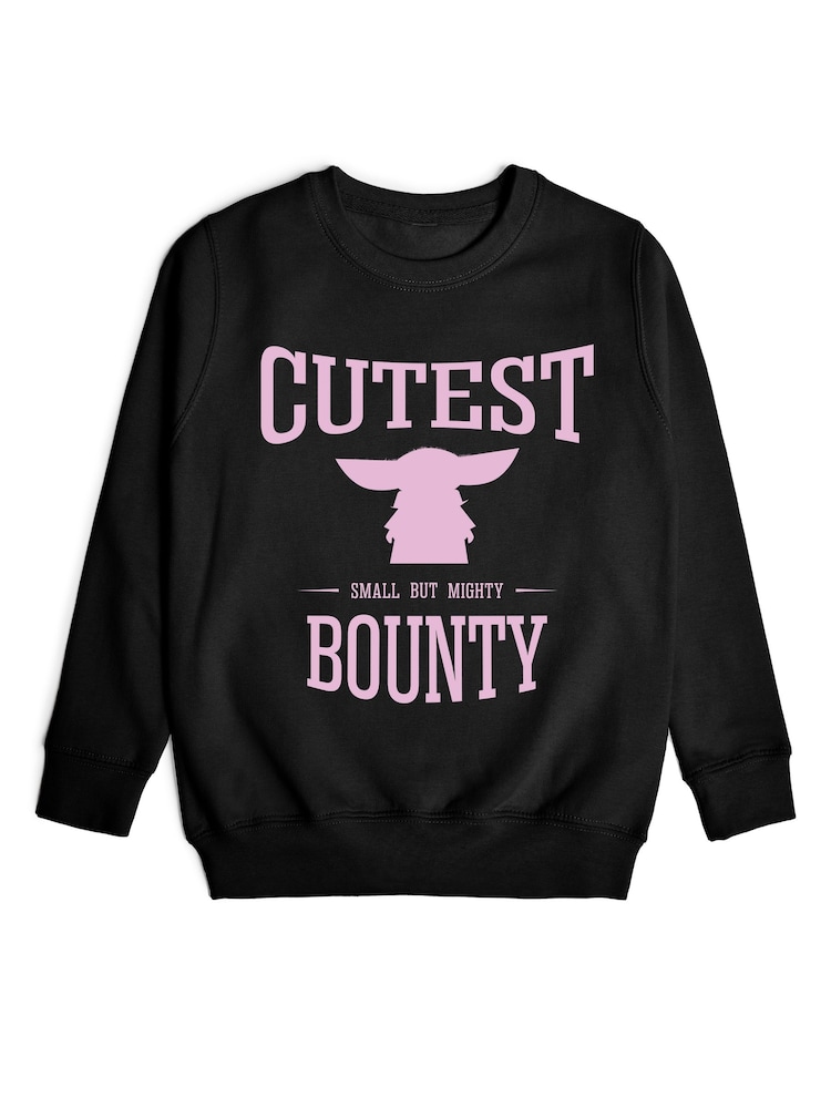 Rags & Rascals Black Star Wars Mandalorian & Grogu Cutest Sweatshirt - Image 1 of 3 Rags & Rascals Black Star Wars Mandalorian & Grogu Cutest Sweatshirt - Image 1 of 3