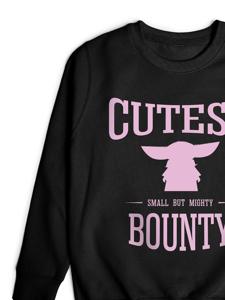 Rags & Rascals Black Star Wars Mandalorian & Grogu Cutest Sweatshirt - Image 2 of 3 Rags & Rascals Black Star Wars Mandalorian & Grogu Cutest Sweatshirt - Image 2 of 3