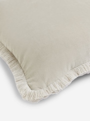 Stone Natural 59 x 59cm Soft Velour Fringe Cushion - Image 5 of 5