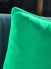 Green 50 x 50cm Matte Velvet Contrast Pipe Cushion - Image 2 of 5