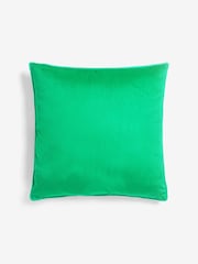 Green 50 x 50cm Matte Velvet Contrast Pipe Cushion - Image 3 of 5