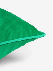 Green 50 x 50cm Matte Velvet Contrast Pipe Cushion - Image 5 of 5
