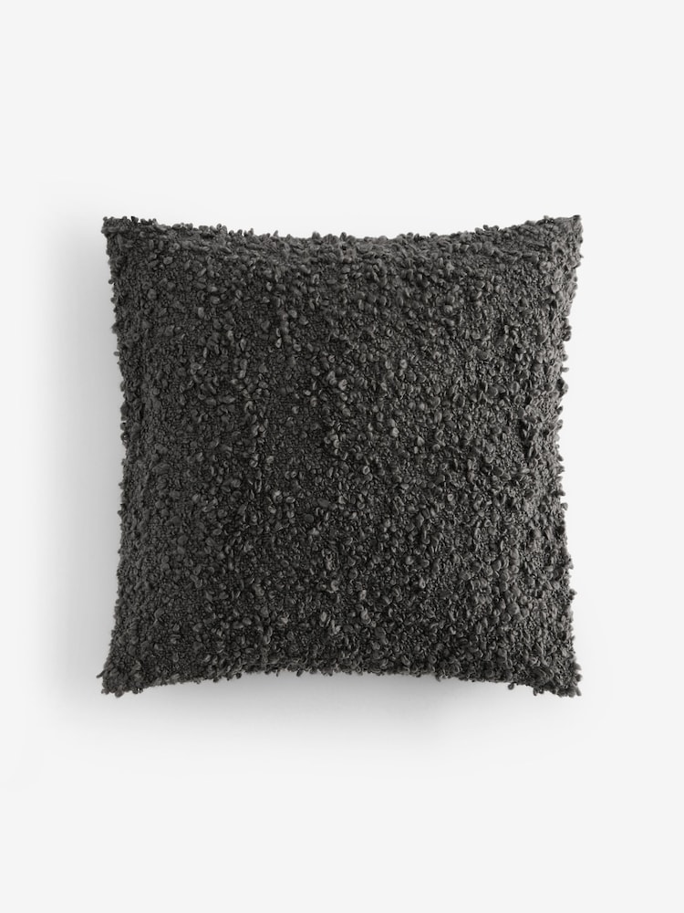 Charcoal Grey Cosy Texture 50 x 50cm Cushion - Image 3 of 5