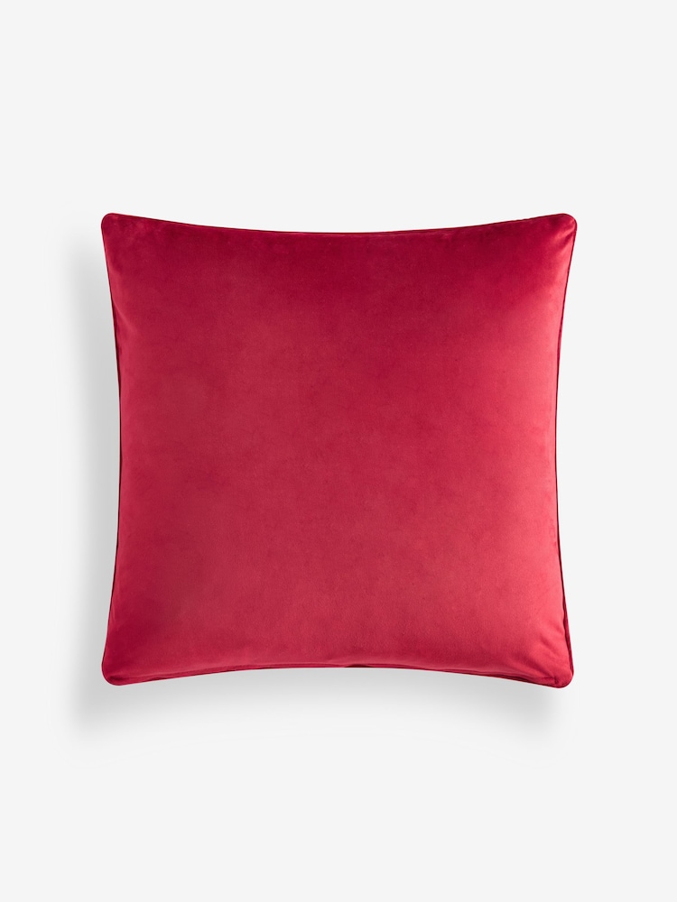 Red 59 x 59cm Matte Velvet Cushion - Image 4 of 4 Red 59 x 59cm Matte Velvet Cushion - Image 4 of 4