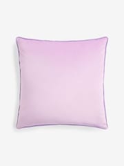 Lilac Purple 50 x 50cm Matte Velvet Contrast Pipe Cushion - Image 3 of 5