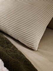 Light Natural 59 x 59cm Velvet Pleat Cushion - Image 2 of 5