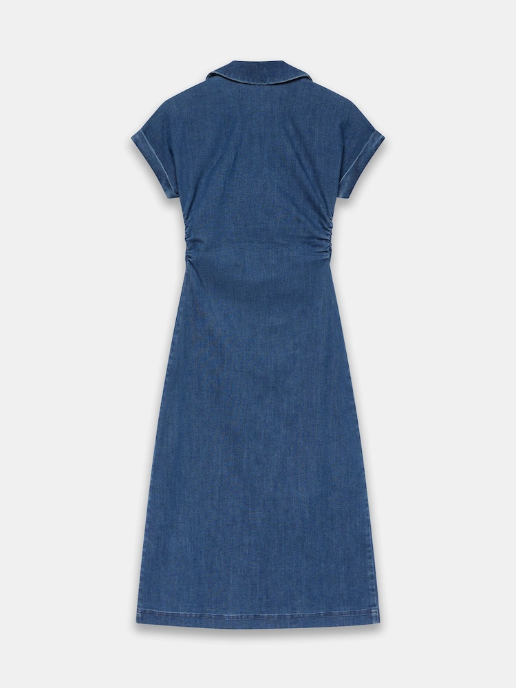 Mint Velvet Blue Denim Midi Dress - Image 7 of 7