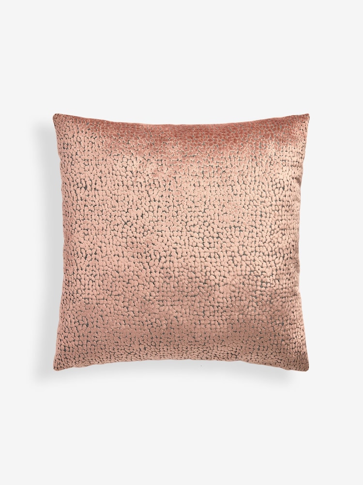 Pink 50 x 50cm Ditsy Textured Velvet Cushion - Image 3 of 5