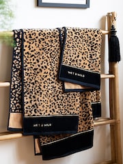 Rockett St George Leopard Wet & Wild Slogan 100% Cotton Velour Towel - Image 1 of 8