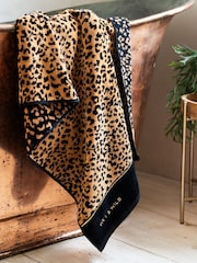Rockett St George Leopard Wet & Wild Slogan 100% Cotton Velour Towel - Image 4 of 8