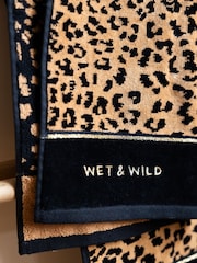 Rockett St George Leopard Wet & Wild Slogan 100% Cotton Velour Towel - Image 5 of 8