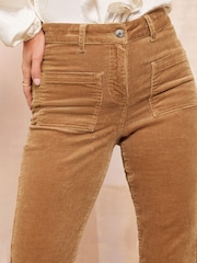 Friends Like These Brown Corduroy High Waist Pocket Flare Jeans - Image 3 of 4