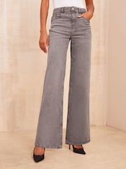 Friends Like These Grey Wide Leg Jeans - Image 3 of 4