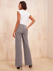 Friends Like These Grey Wide Leg Jeans - Image 4 of 4