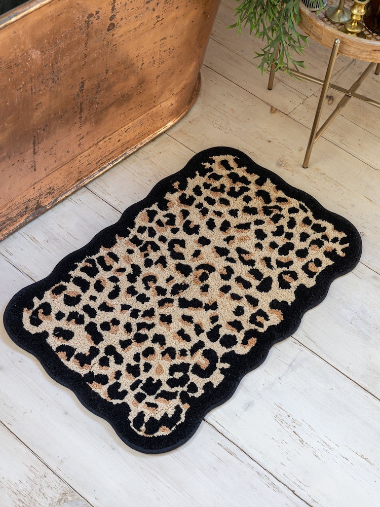 Rockett St George Leopard 100% Cotton Bath Mat - Image 1 of 4