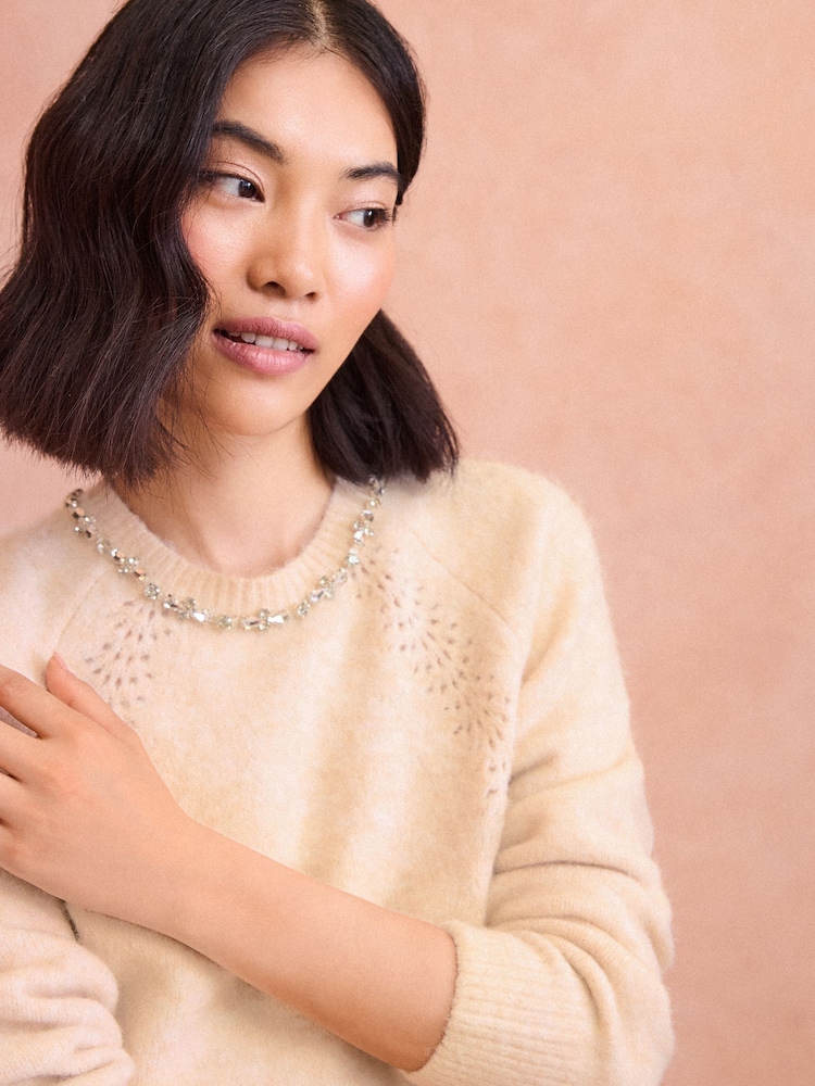 Love & Roses Camel Cosy Crew Neck Jumper - Image 2 of 4 Love & Roses Camel Cosy Crew Neck Jumper - Image 2 of 4