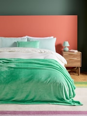 Mint Green Plush Fleece Throw - Image 1 of 4