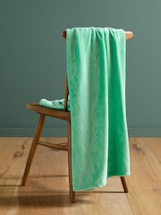 Mint Green Plush Fleece Throw - Image 2 of 4