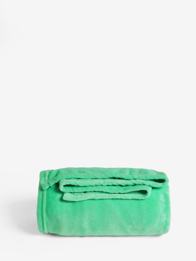 Mint Green Plush Fleece Throw - Image 4 of 4
