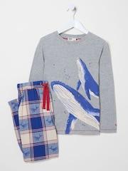 FatFace Blue Shelter Whale Pyjama Set - Image 5 of 6