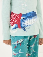 FatFace Teal Blue Shelter Pyjama Set - Image 4 of 5