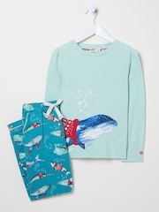 FatFace Teal Blue Shelter Pyjama Set - Image 5 of 5
